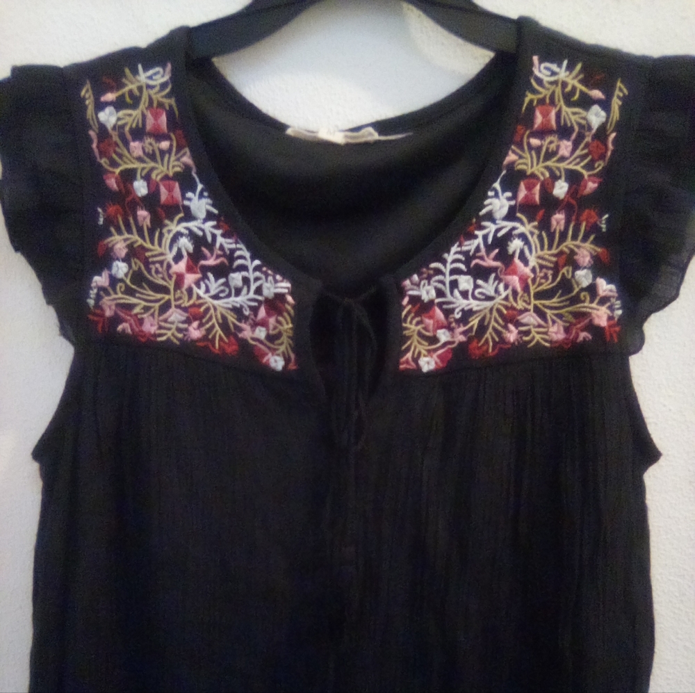 Rebellion Rayon Blend Embroidery Dress Size M Bohemian